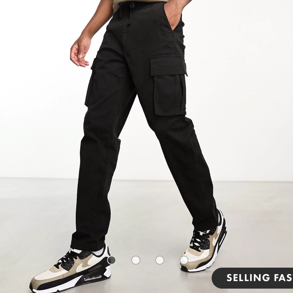 Bershka cargo pants in black